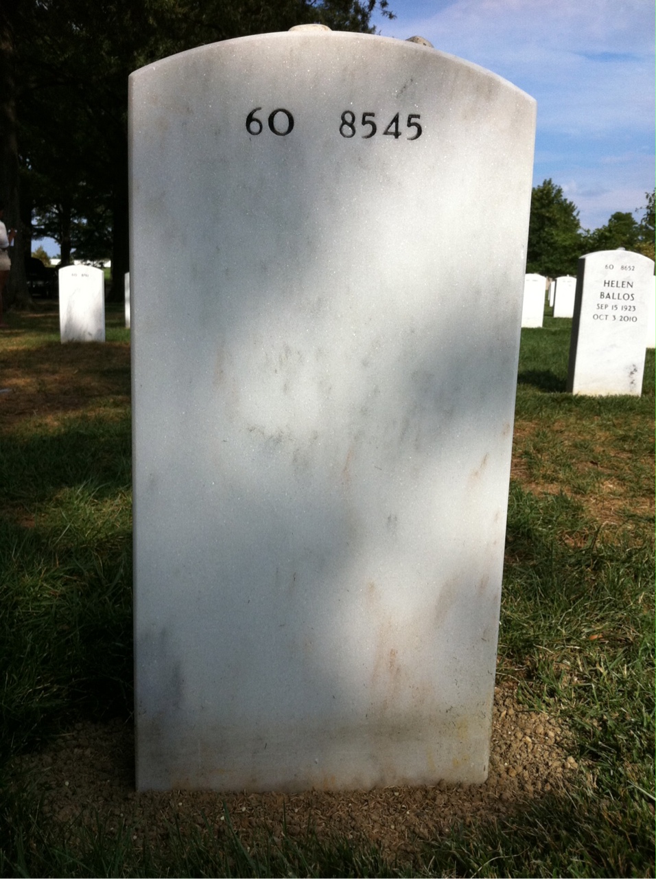 Back of headstone — Christopher Sullivan