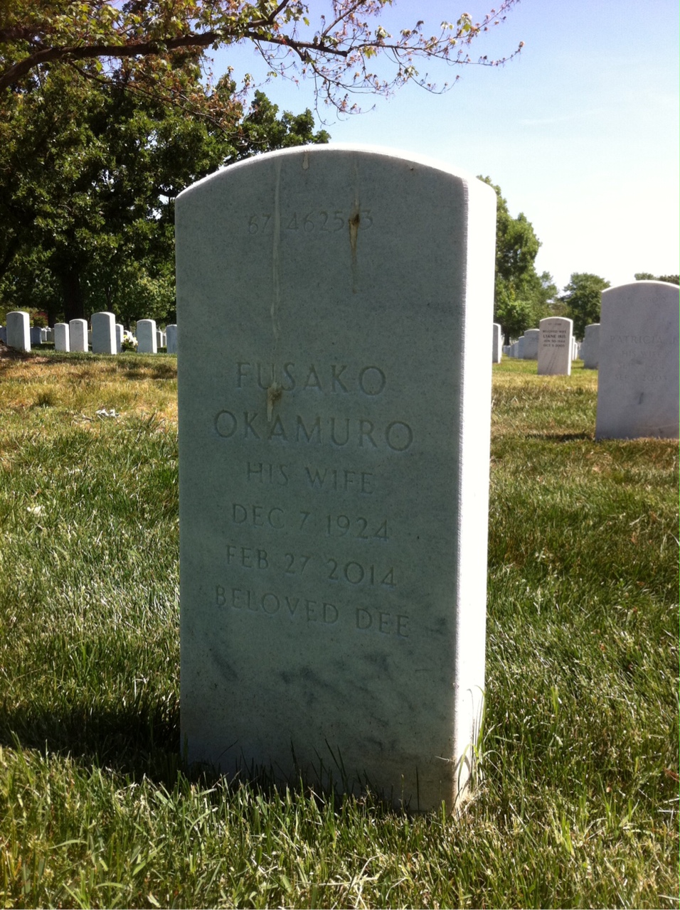 Back of headstone — Wesley Thommesen