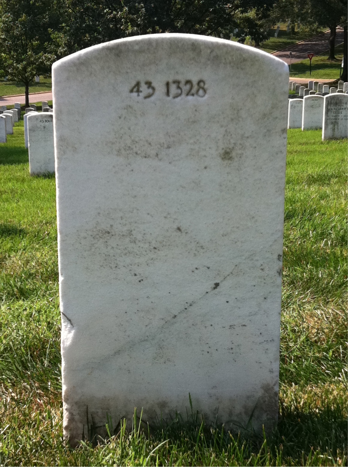 Back of headstone — Paul Adrian