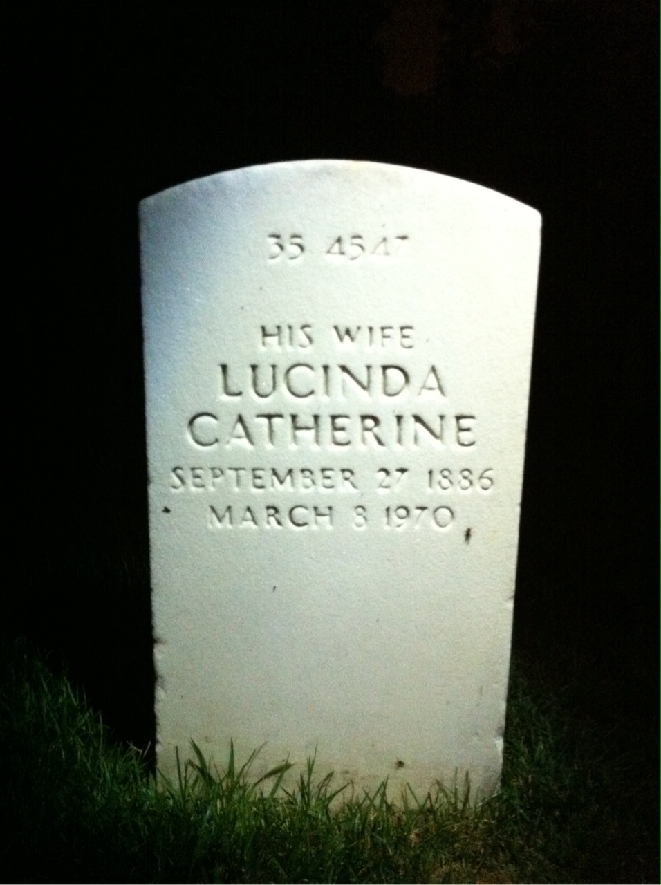 Back of headstone — William M Wells