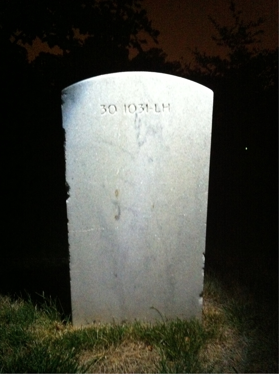 Back of headstone — Mildred Mood