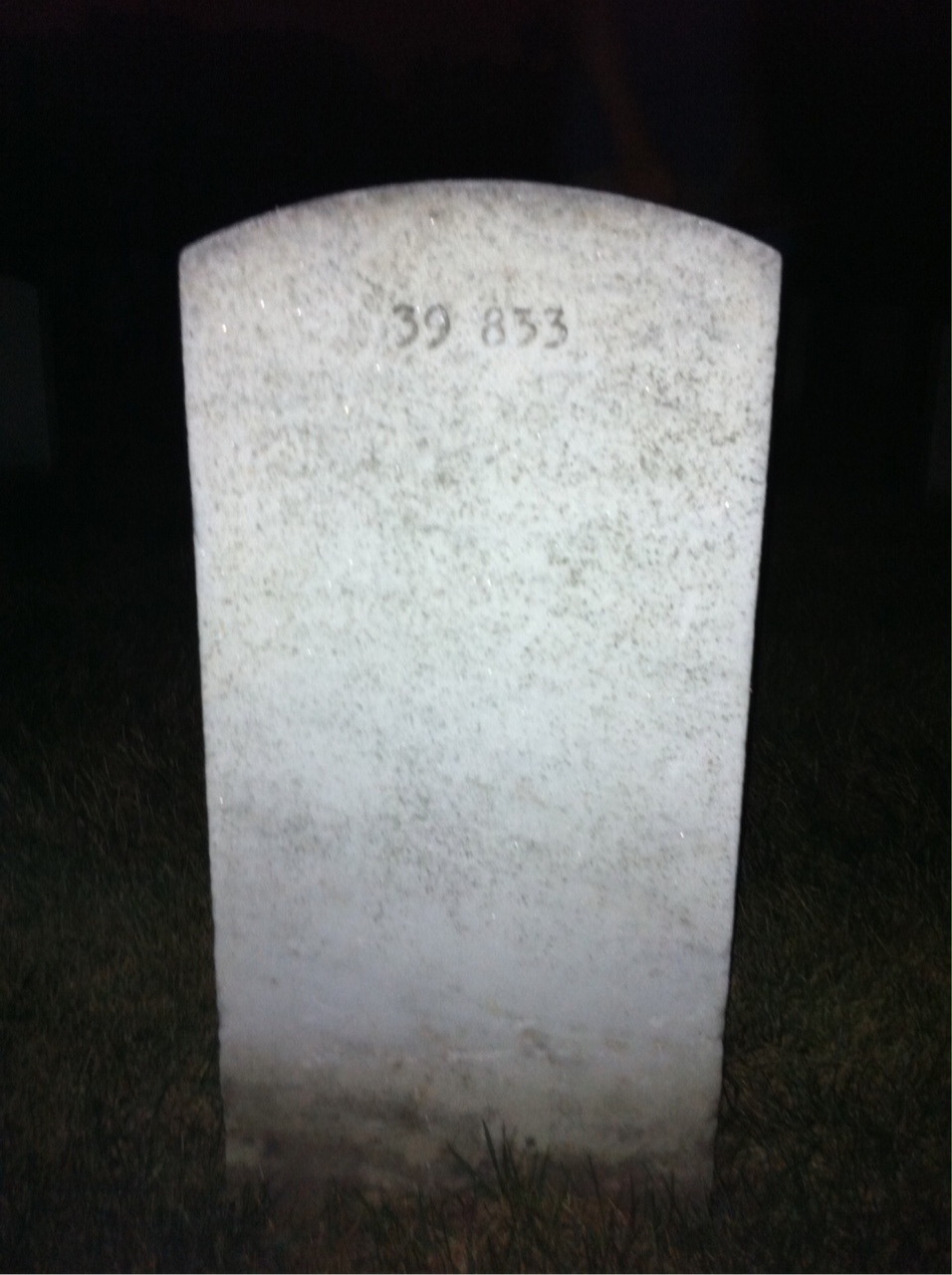 Back of headstone — George Corbin