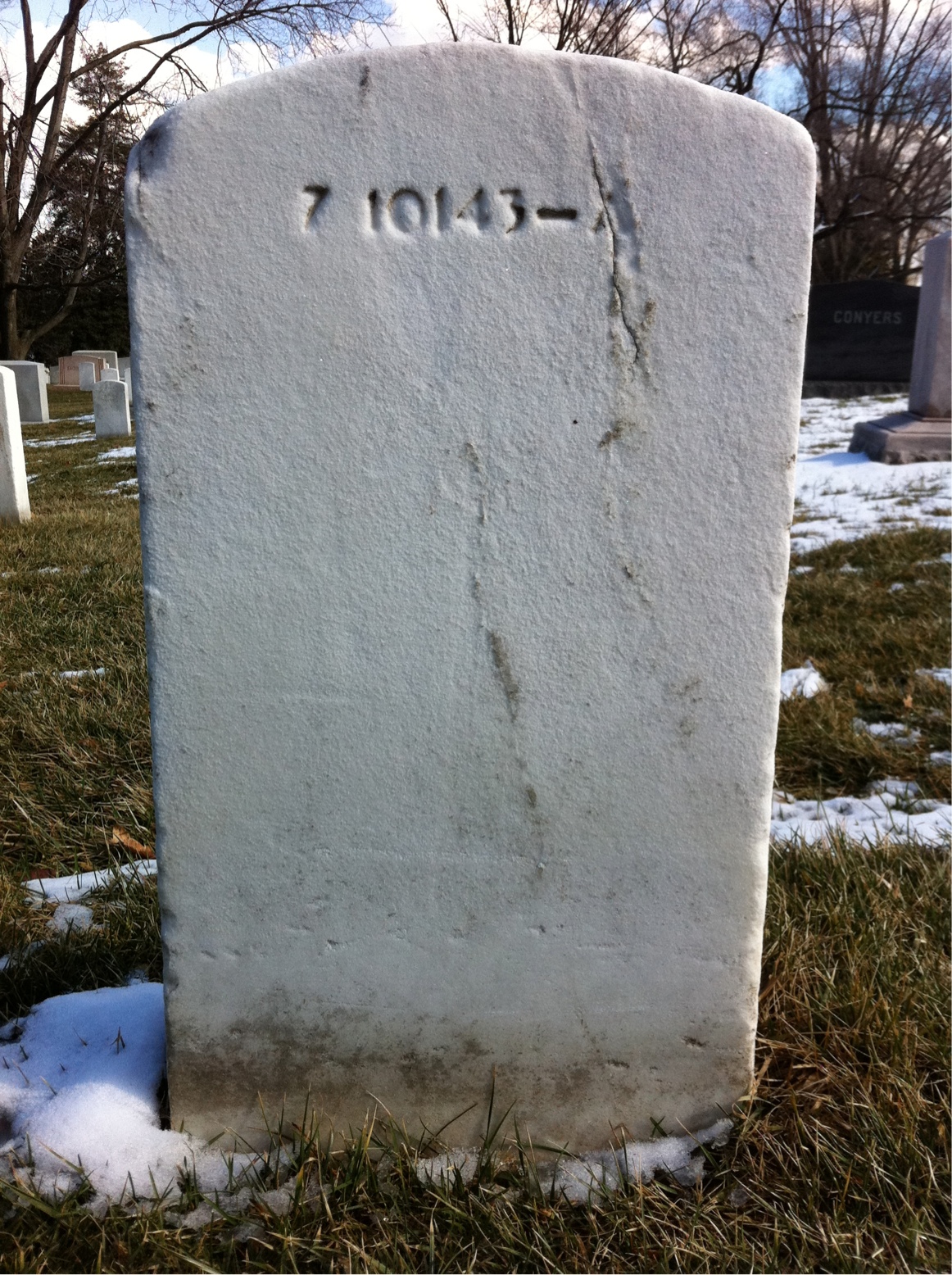 Back of headstone — Samuel Milliken