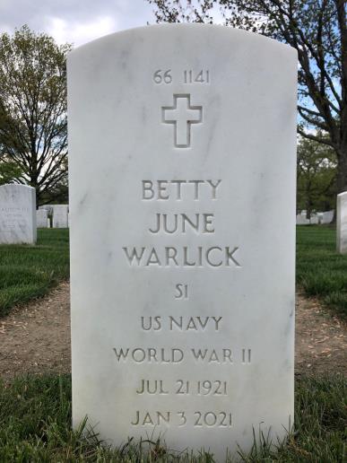 Back of headstone — Wilbur Warlick