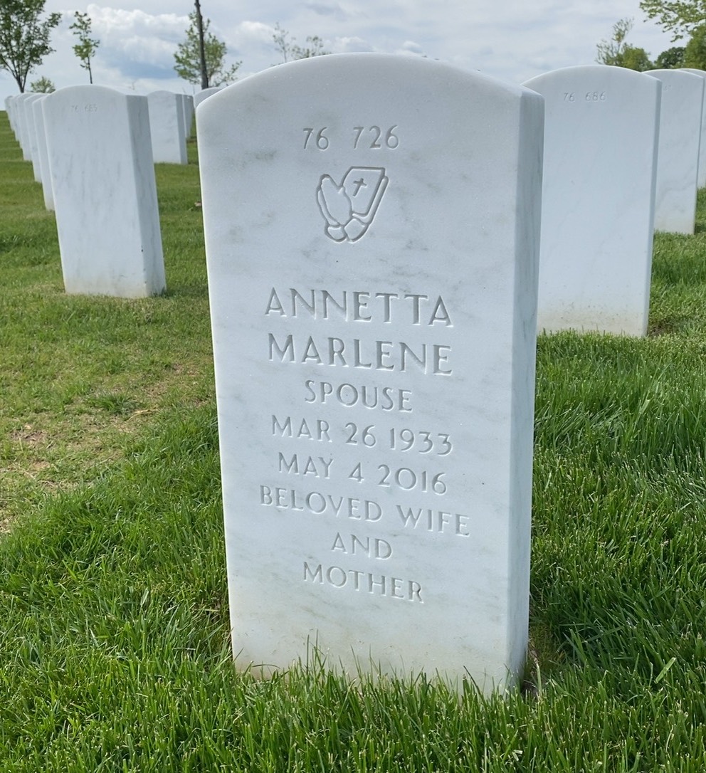 Back of headstone — Warren J Brock