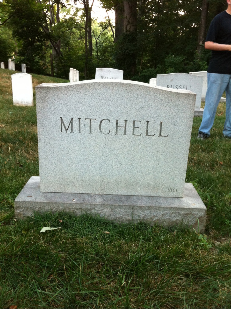 Back of headstone — Charles Mitchell