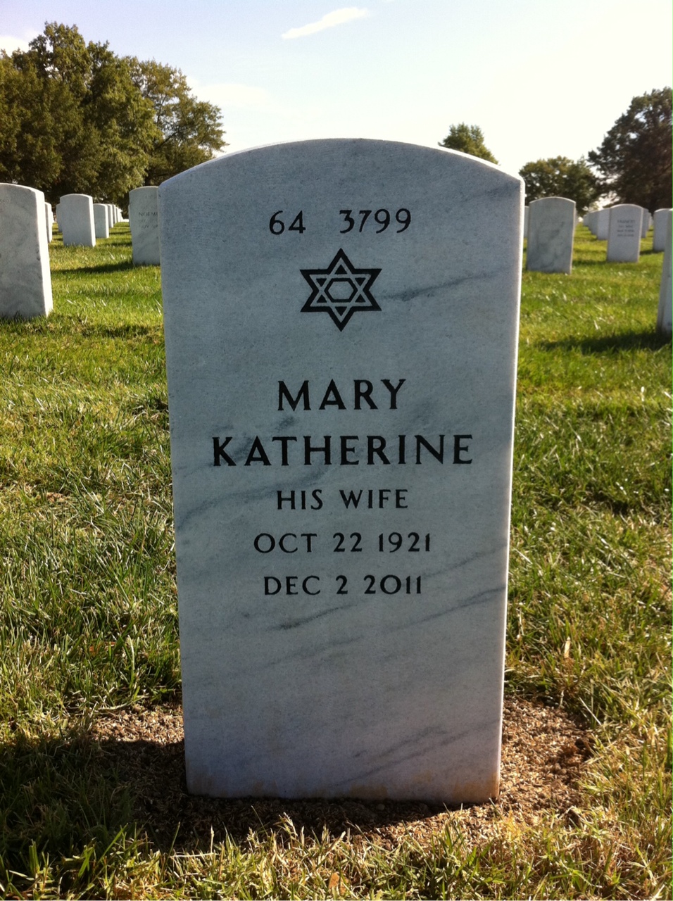 Back of headstone — Alvin Therrien