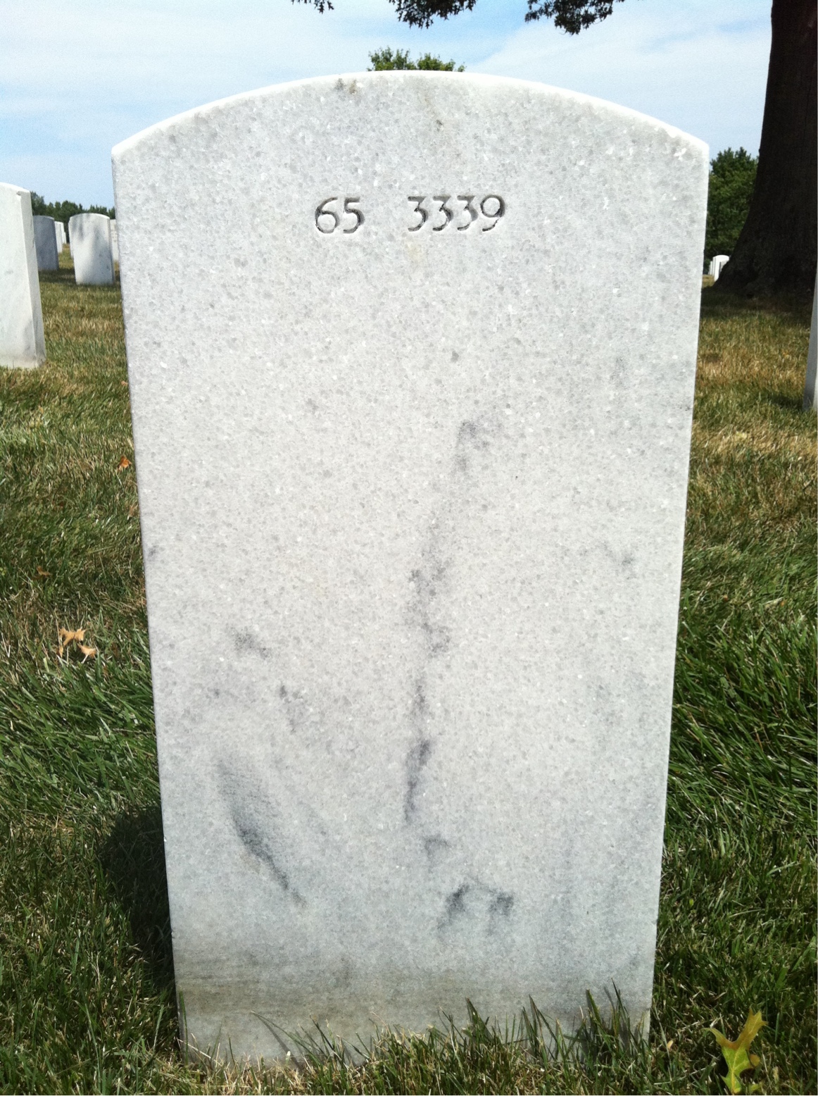 Back of headstone — Emery Folsom Hill
