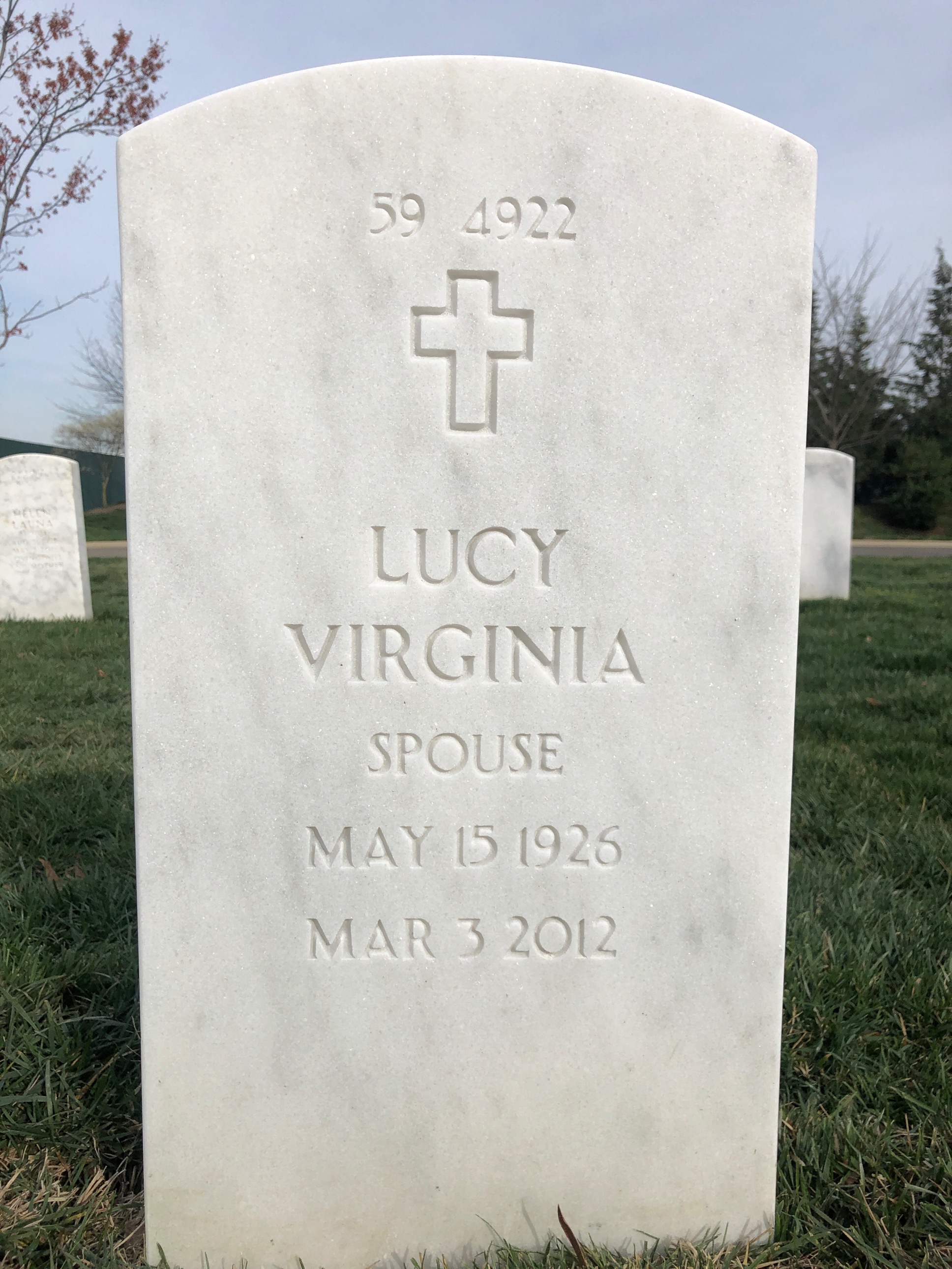 Back of headstone — Alvin Moore