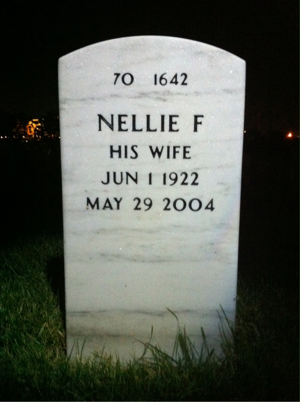 Back of headstone — Jesse Harris