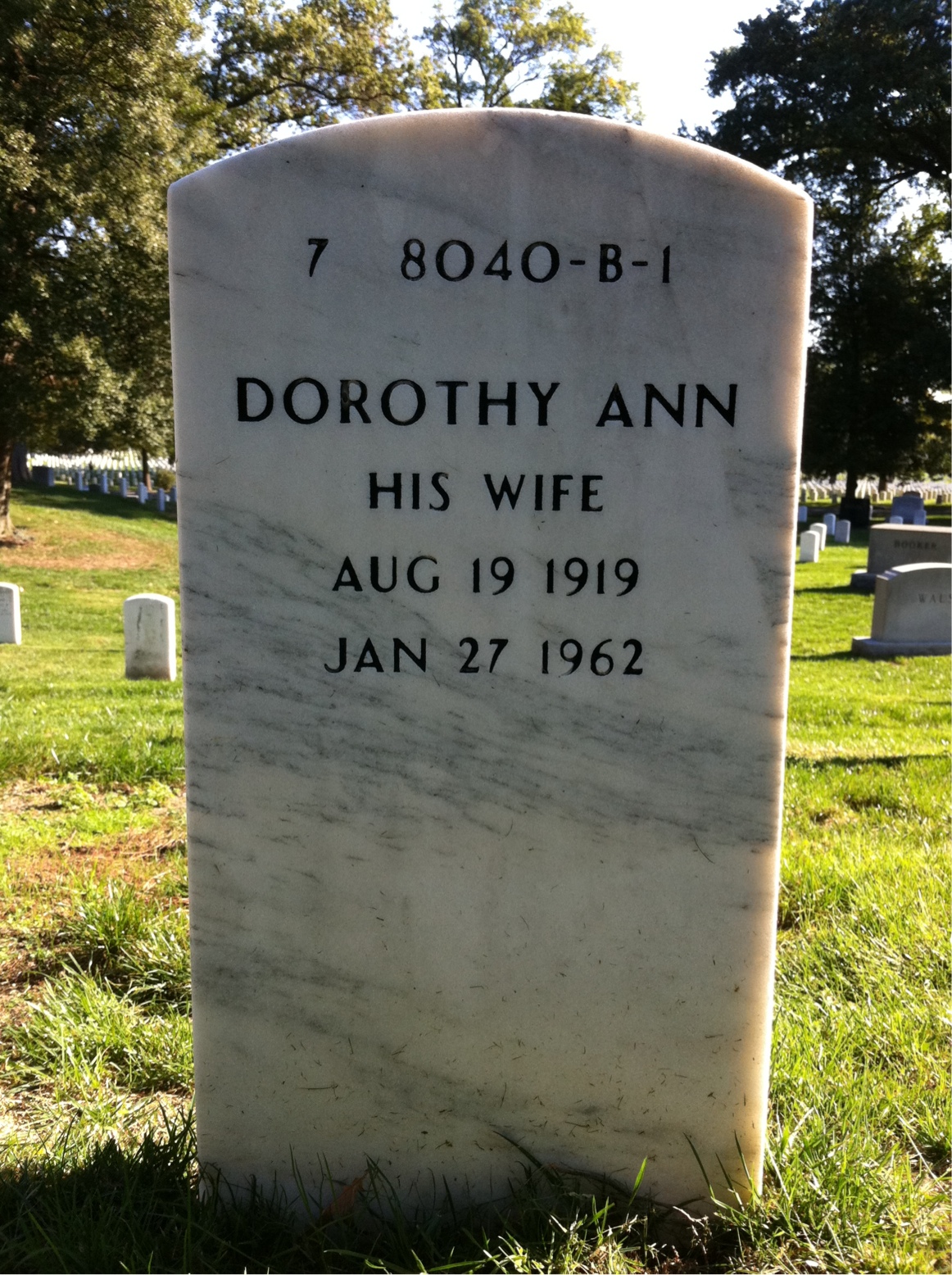 Back of headstone — Albert Provasnik