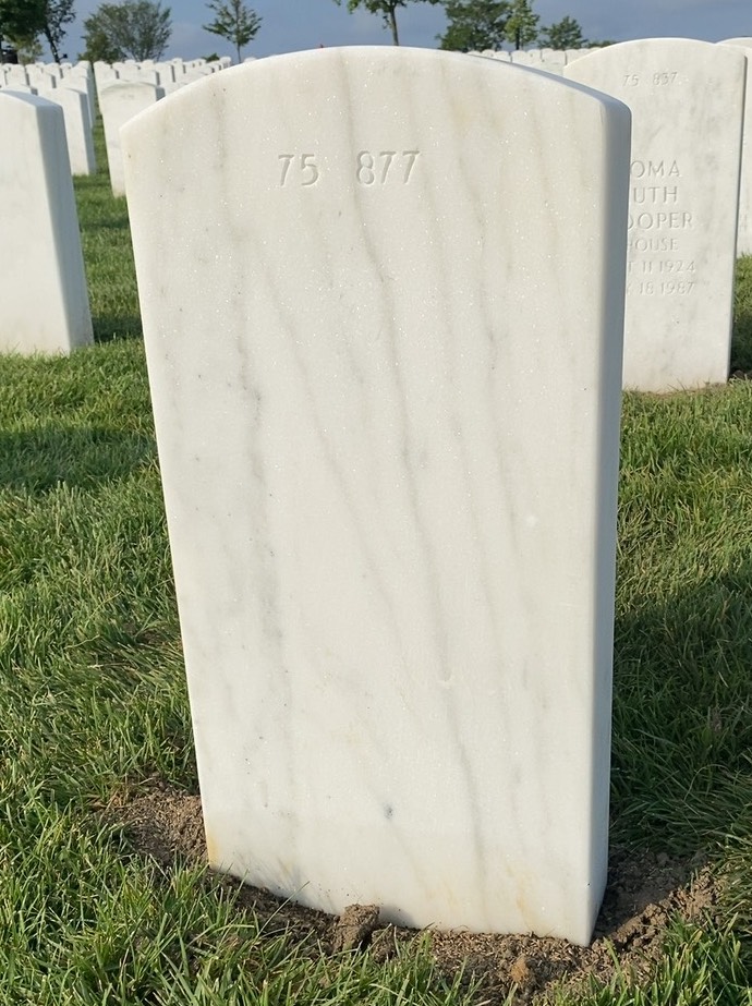 Back of headstone — Mark Cunningham