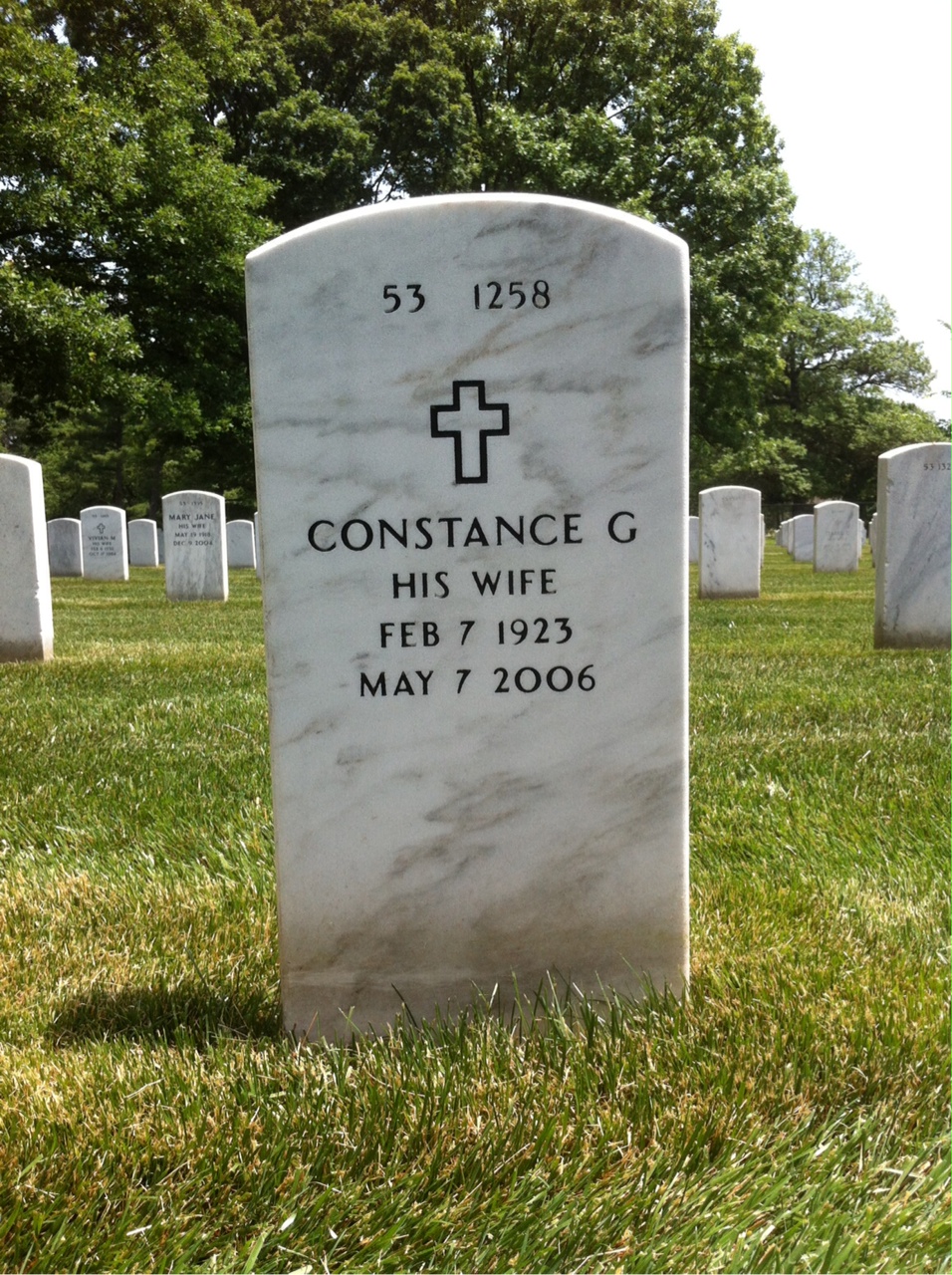 Back of headstone — George Humphreys