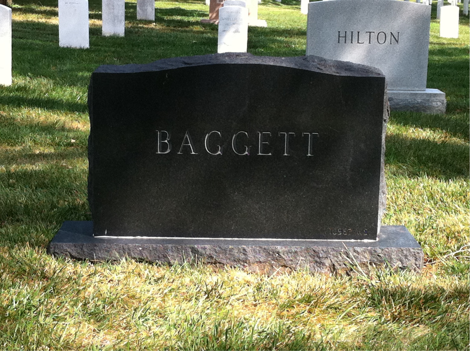 Back of headstone — Talmadge Baggett