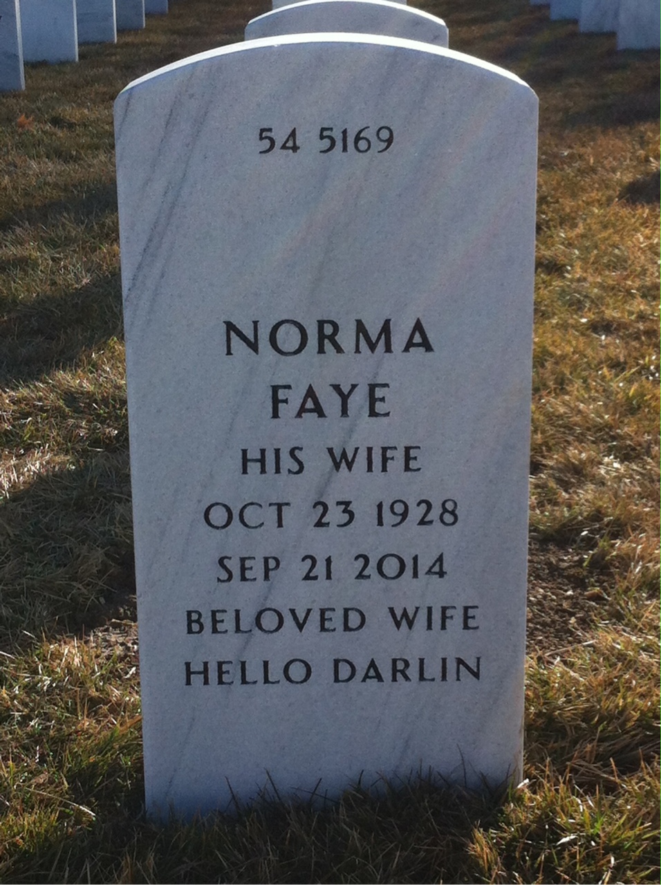 Back of headstone — Glenwood Moore