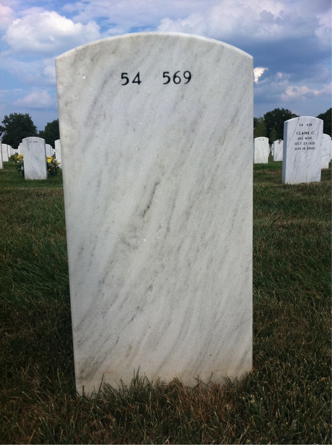 Back of headstone — John Cashman