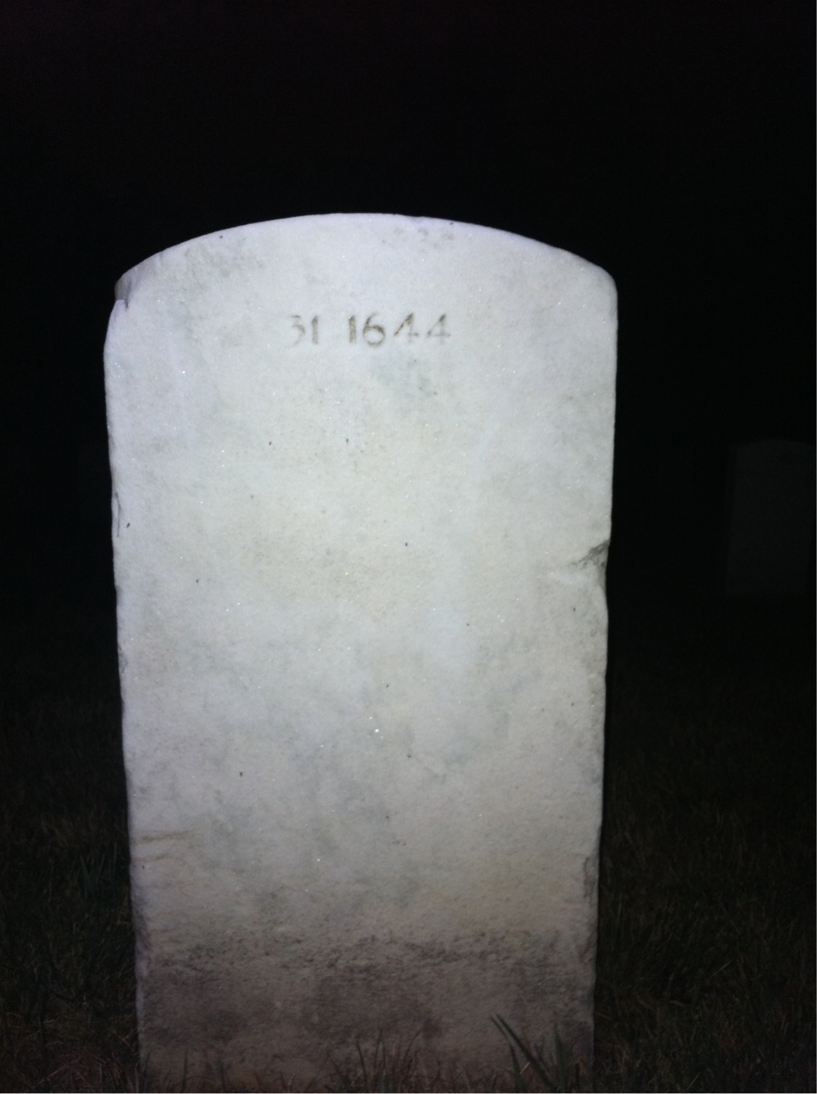 Back of headstone — Robert A Burton