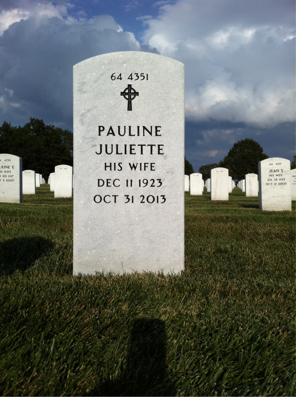 Back of headstone — Robert Lavalle