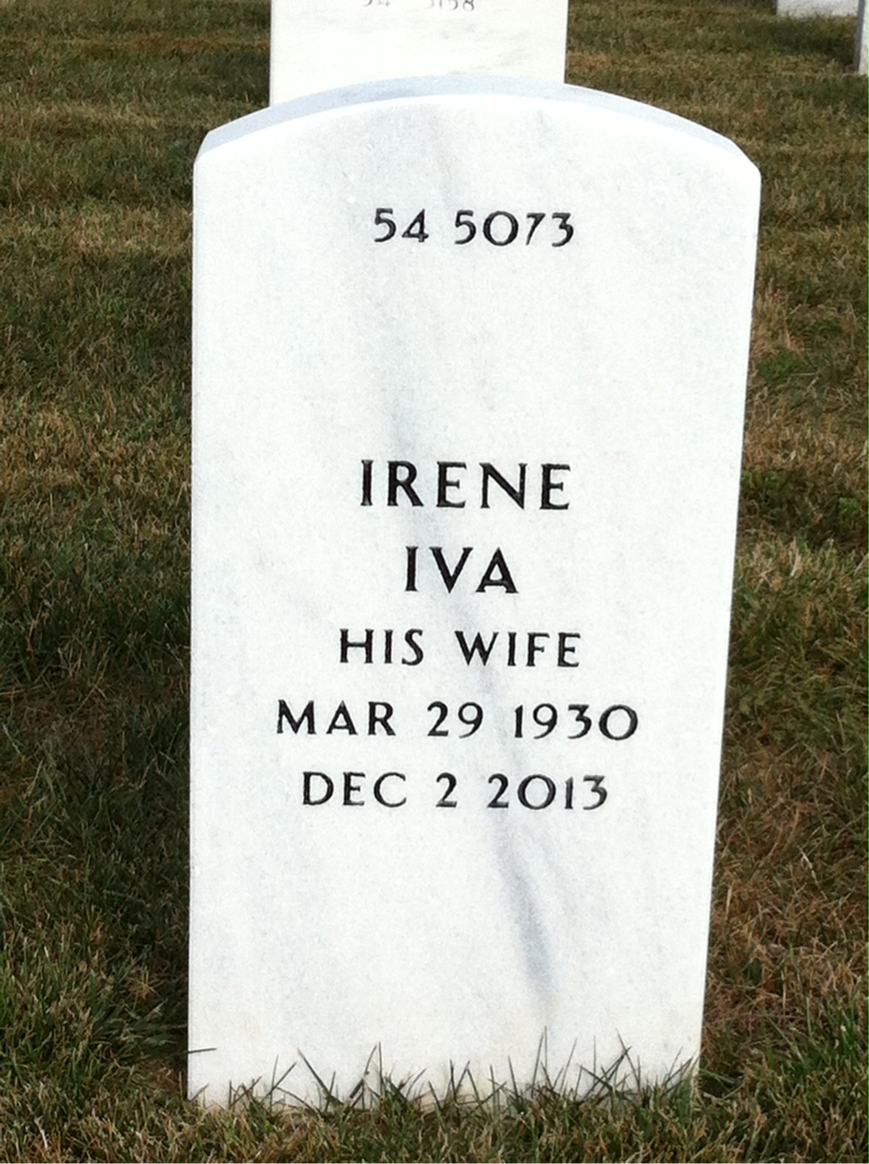 Back of headstone — Thomas Wood