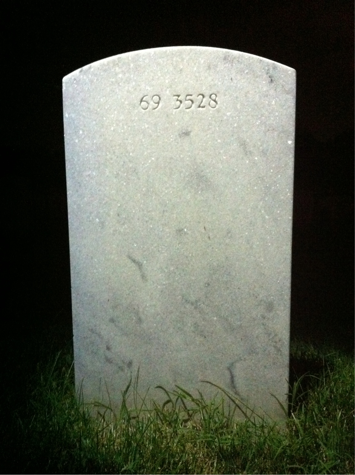 Back of headstone — James Melvin