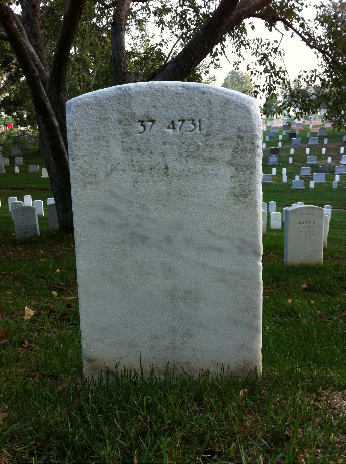 Back of headstone — James Anderson