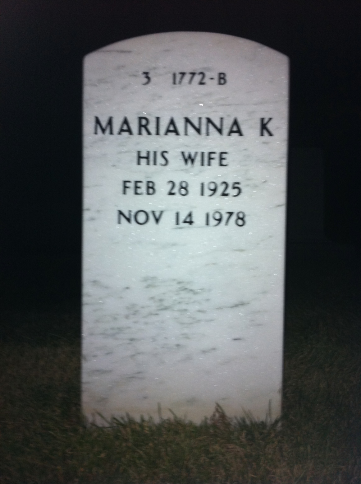 Back of headstone — John Murdock