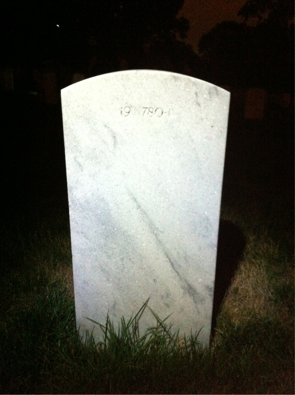 Back of headstone — Jake Ayo