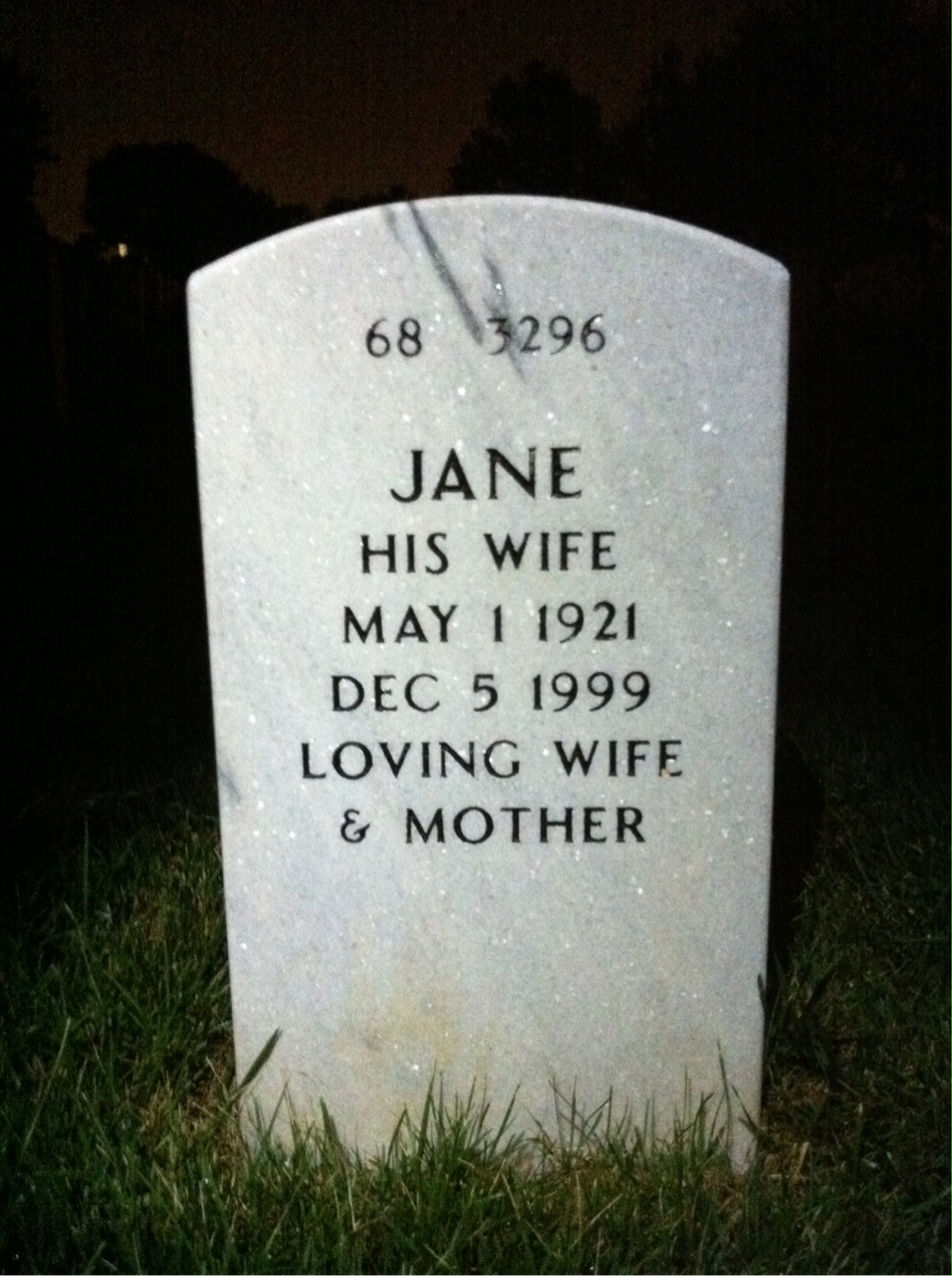 Back of headstone — Frederick Koch