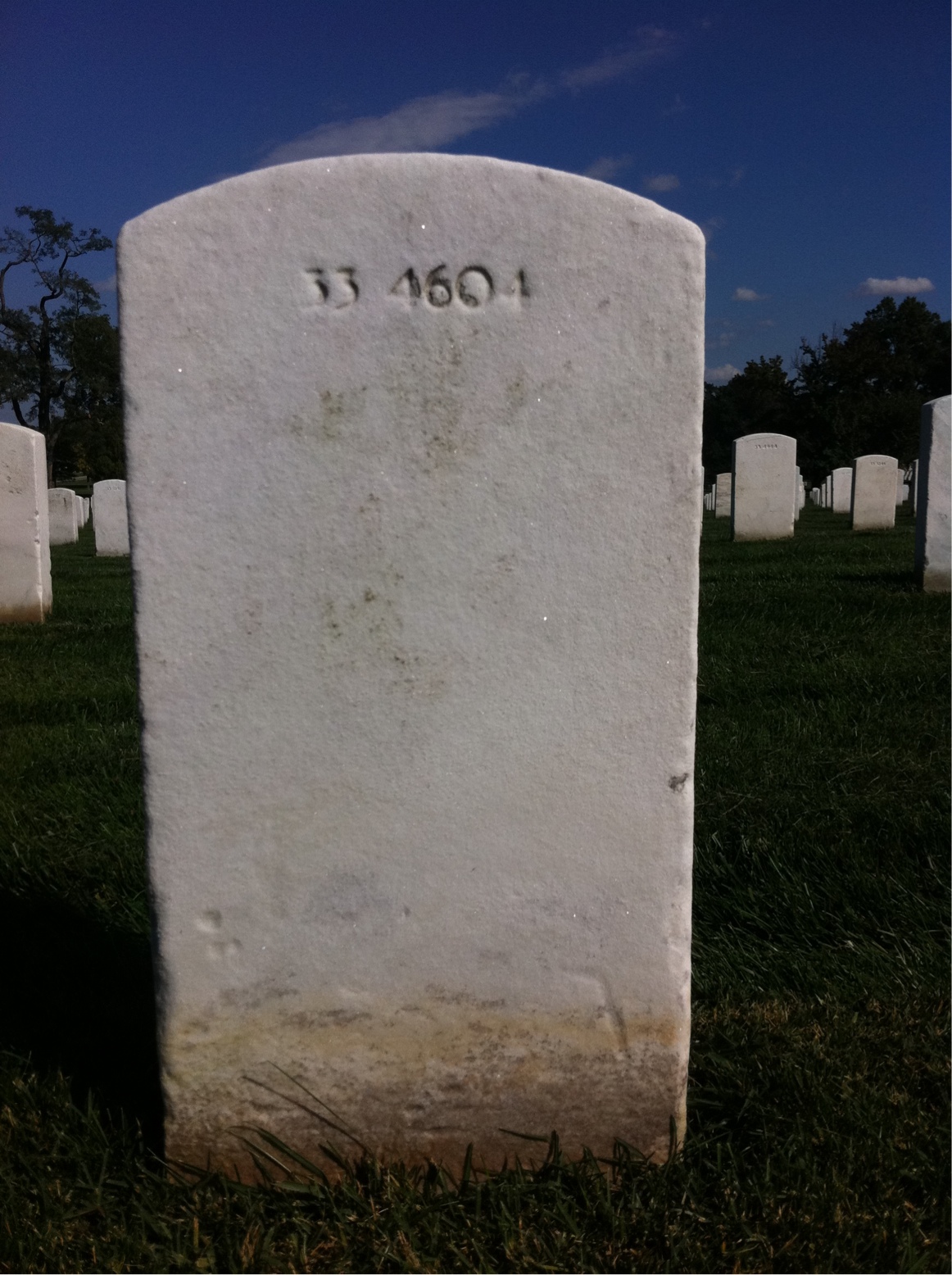 Back of headstone — Harlan Allen
