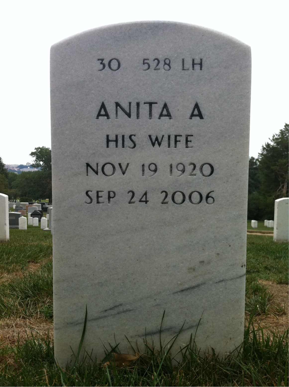 Back of headstone — Harry Brown