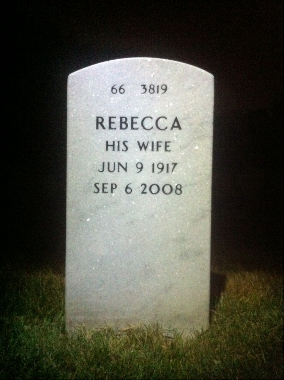 Back of headstone — Willie Shaw