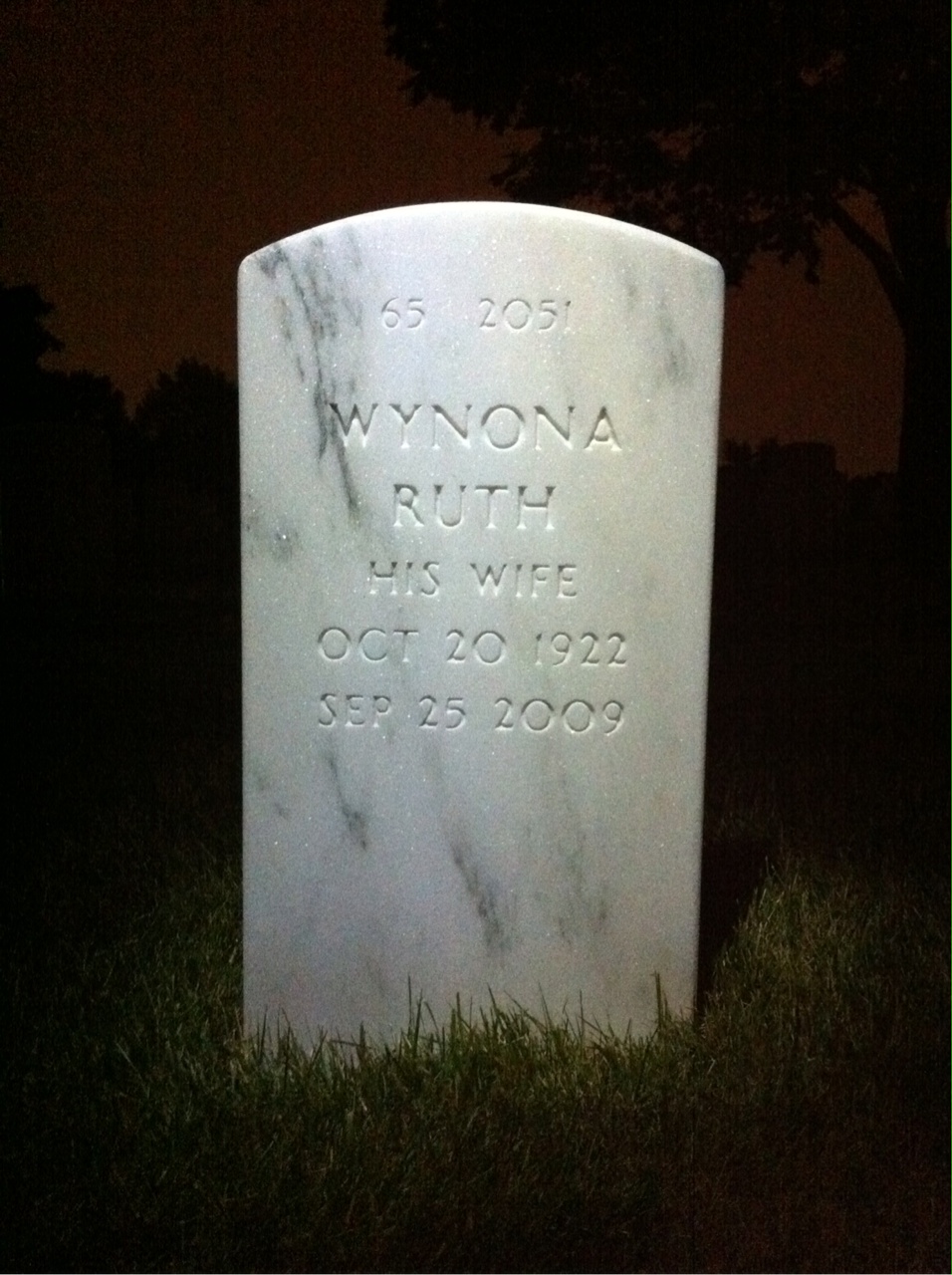 Back of headstone — J Shaw