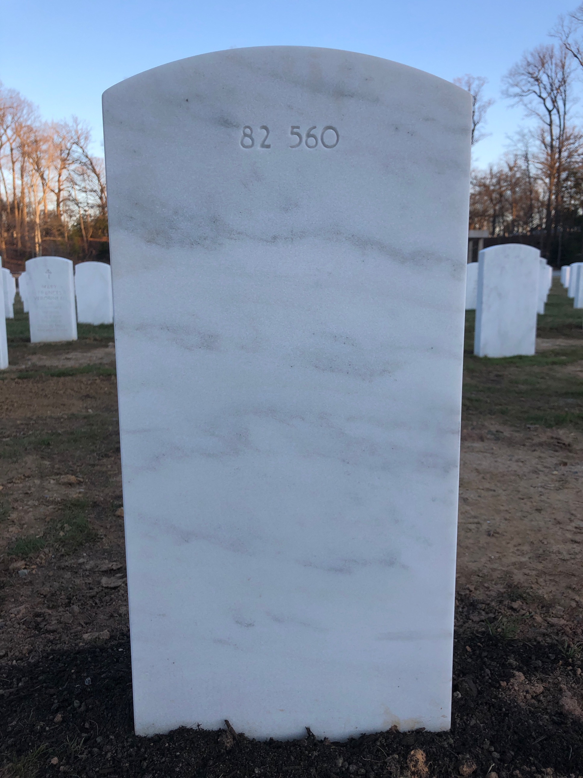 Back of headstone — William Lonnie Devaughan