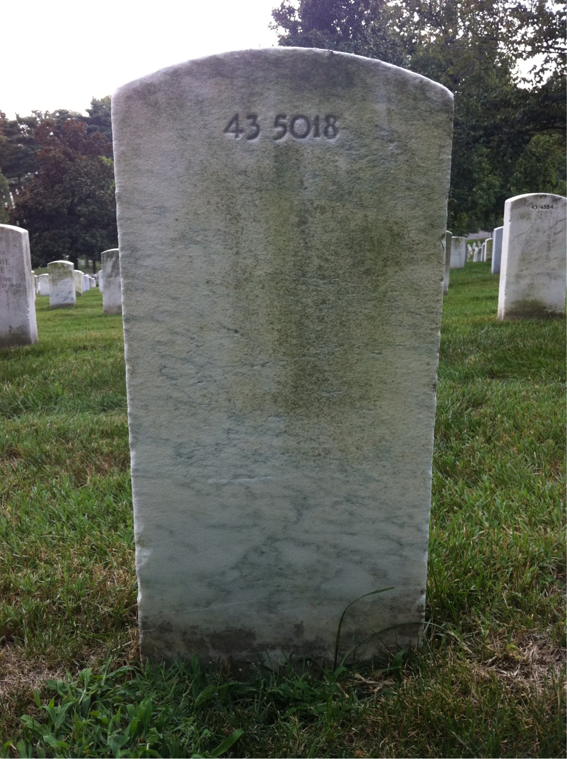Back of headstone — Willie B Wallace