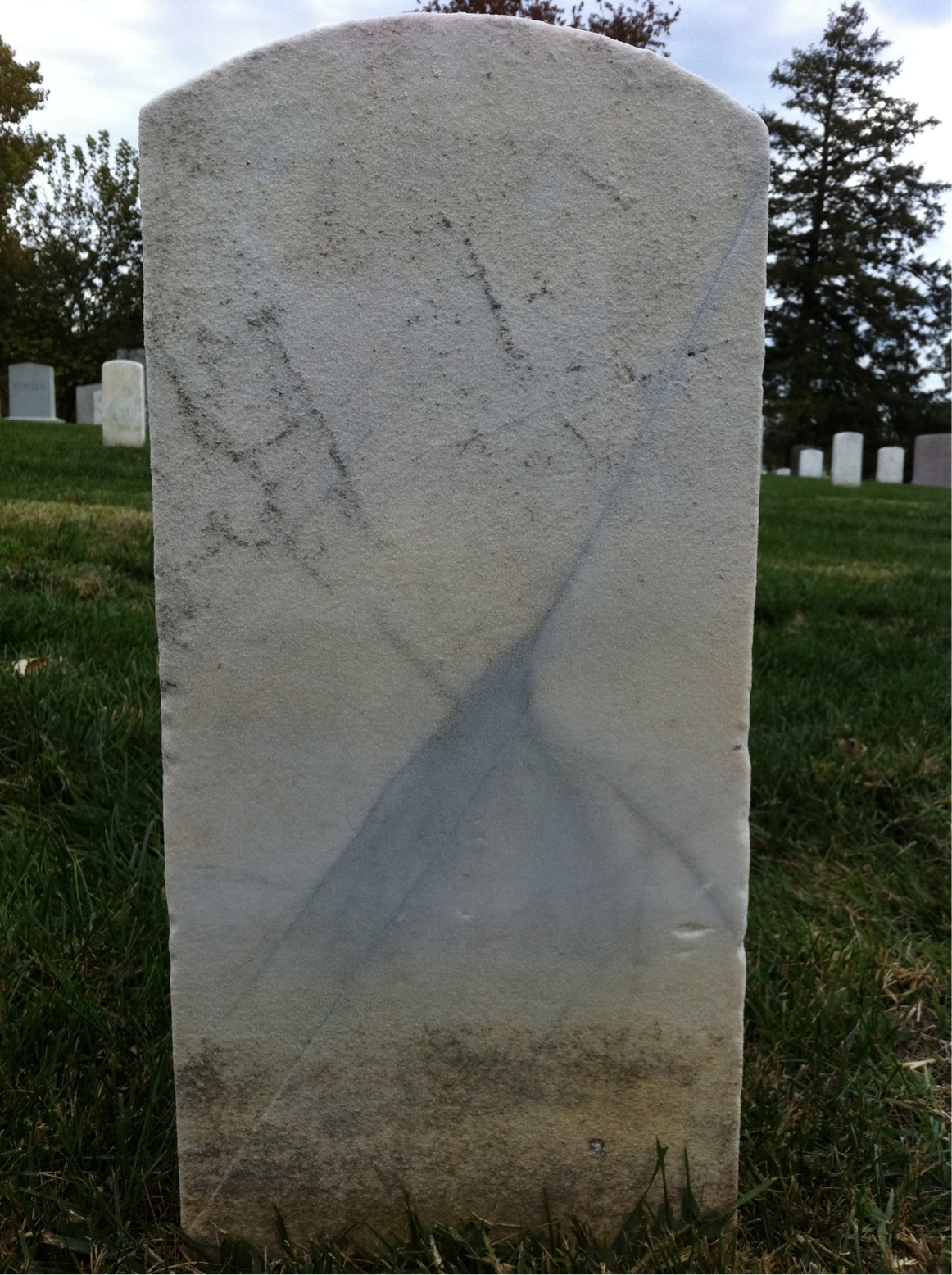 Back of headstone — William Constable