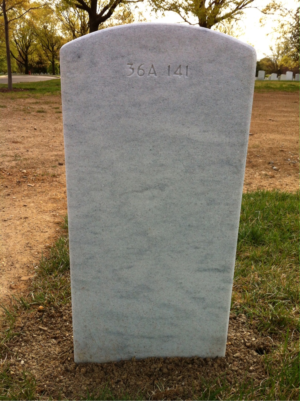 Back of headstone — Basil Minnier
