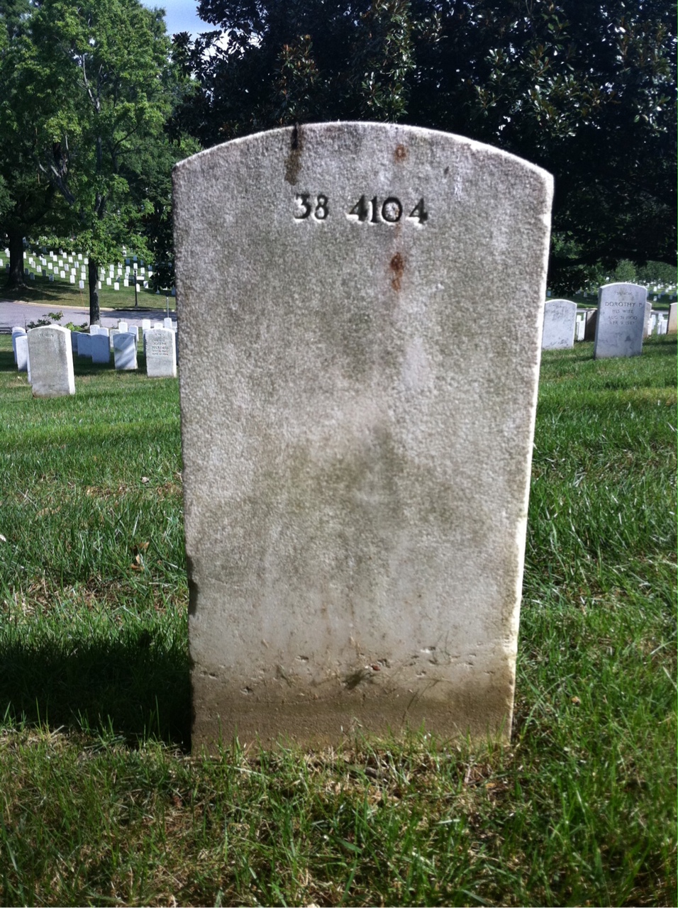 Back of headstone — Thomas J Walsh