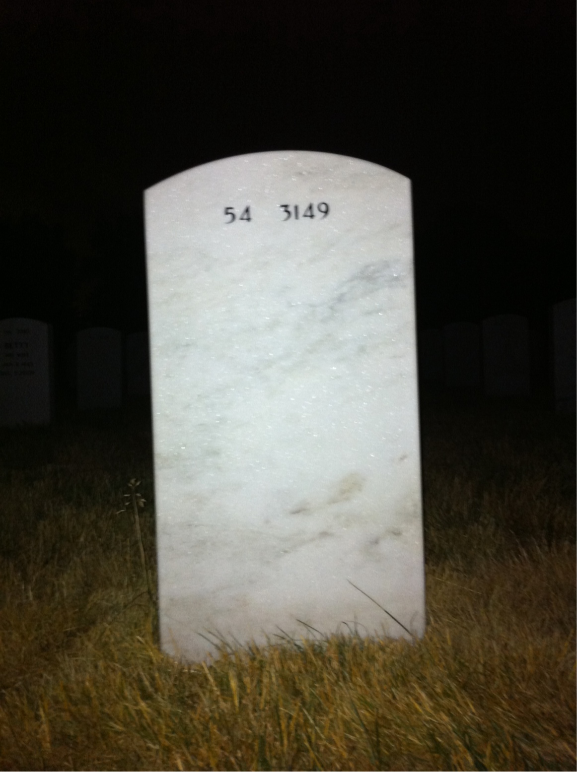 Back of headstone — Albert Mcghie