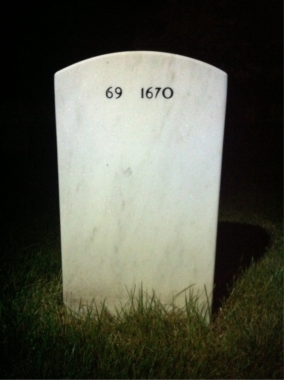 Back of headstone — James Woodford