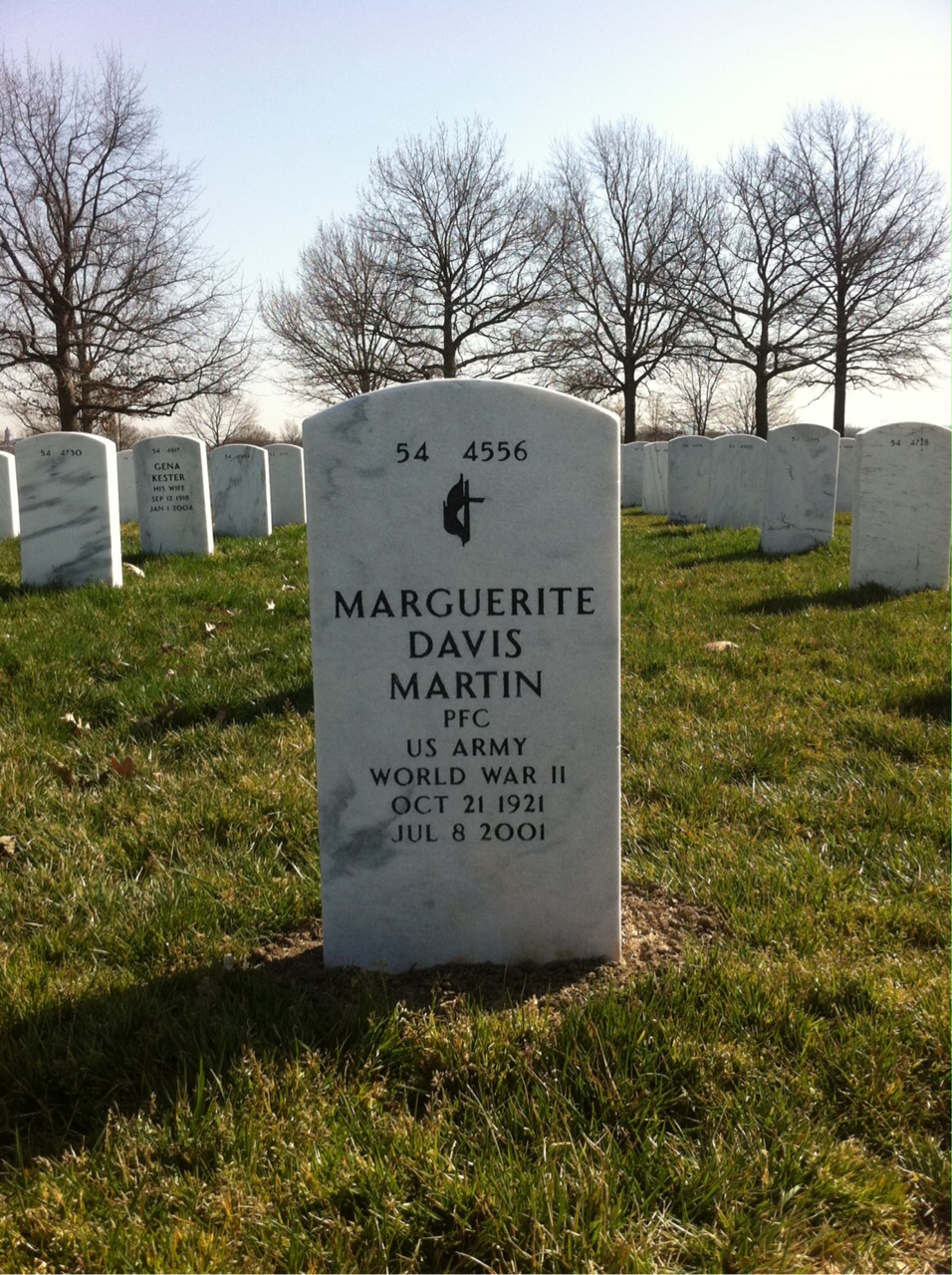 Back of headstone — John Martin
