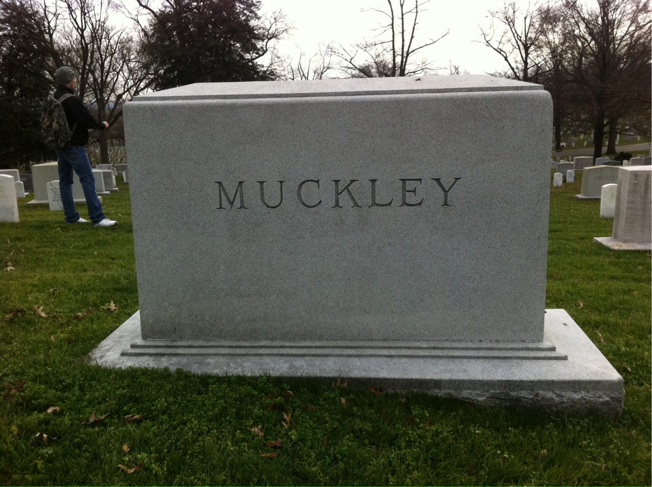 Back of headstone — George Muckley