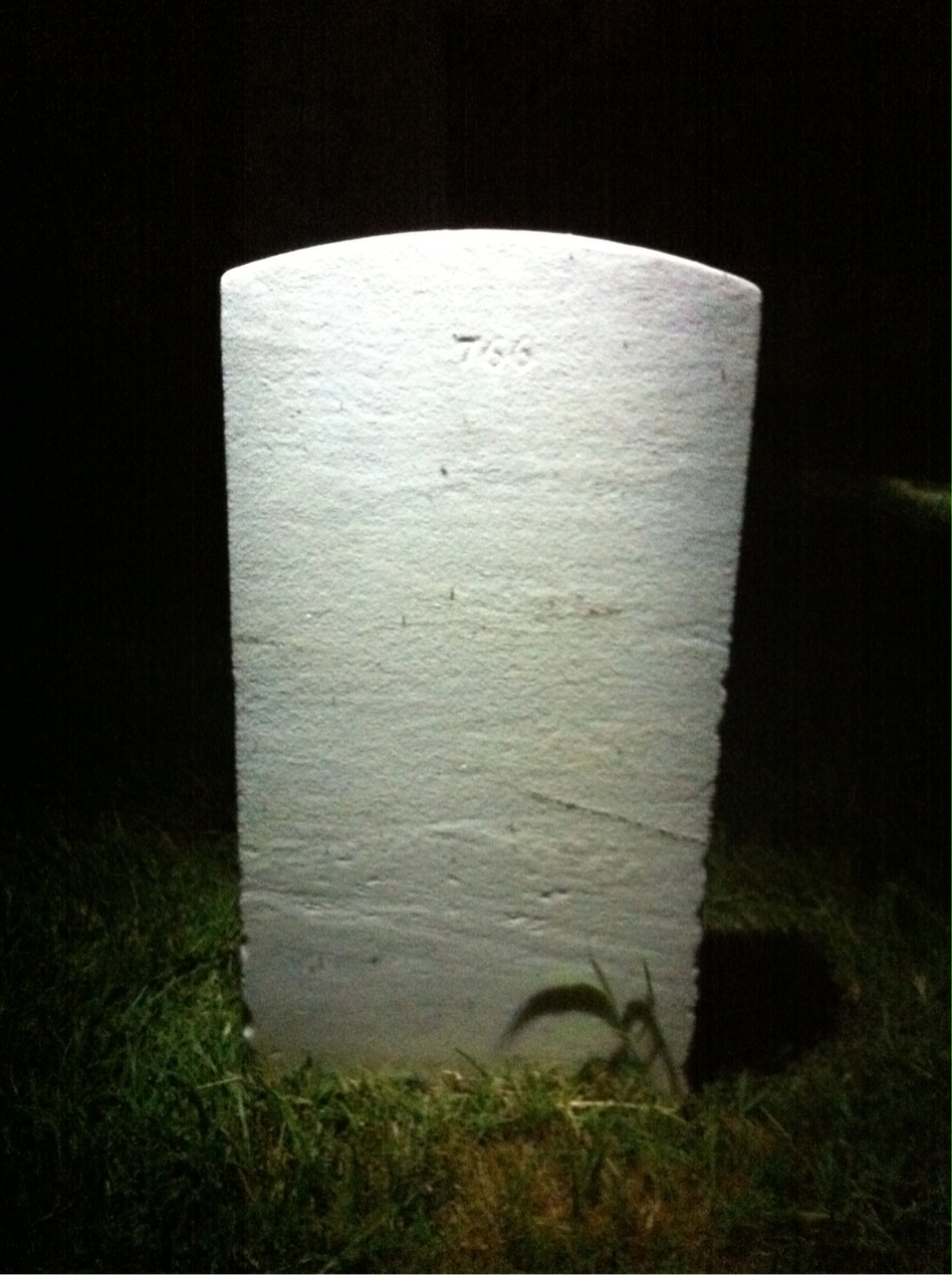 Back of headstone — Garnett Ashby
