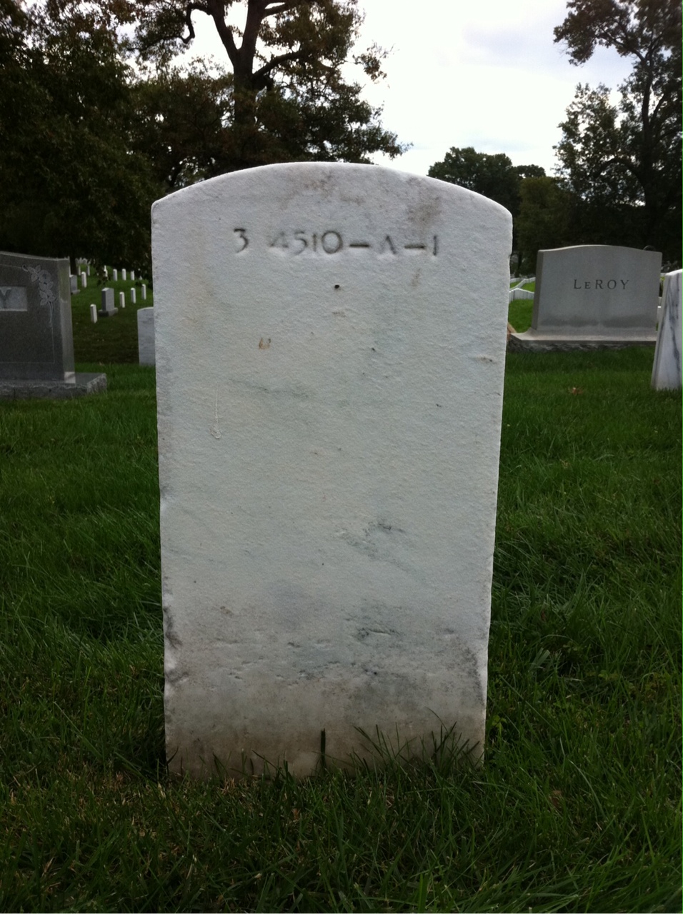 Back of headstone — Donald Arnold