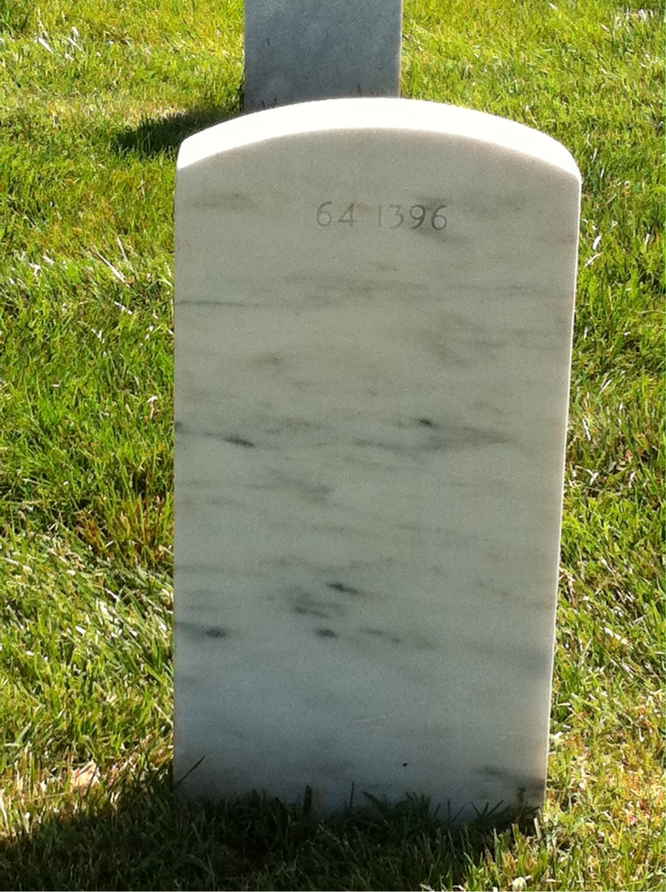 Back of headstone — William E Sears
