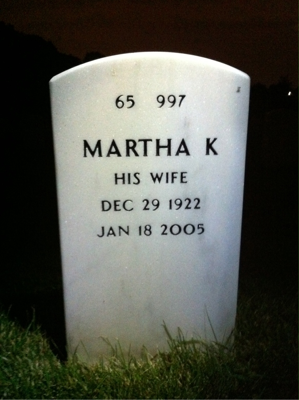 Back of headstone — Harold Sherman