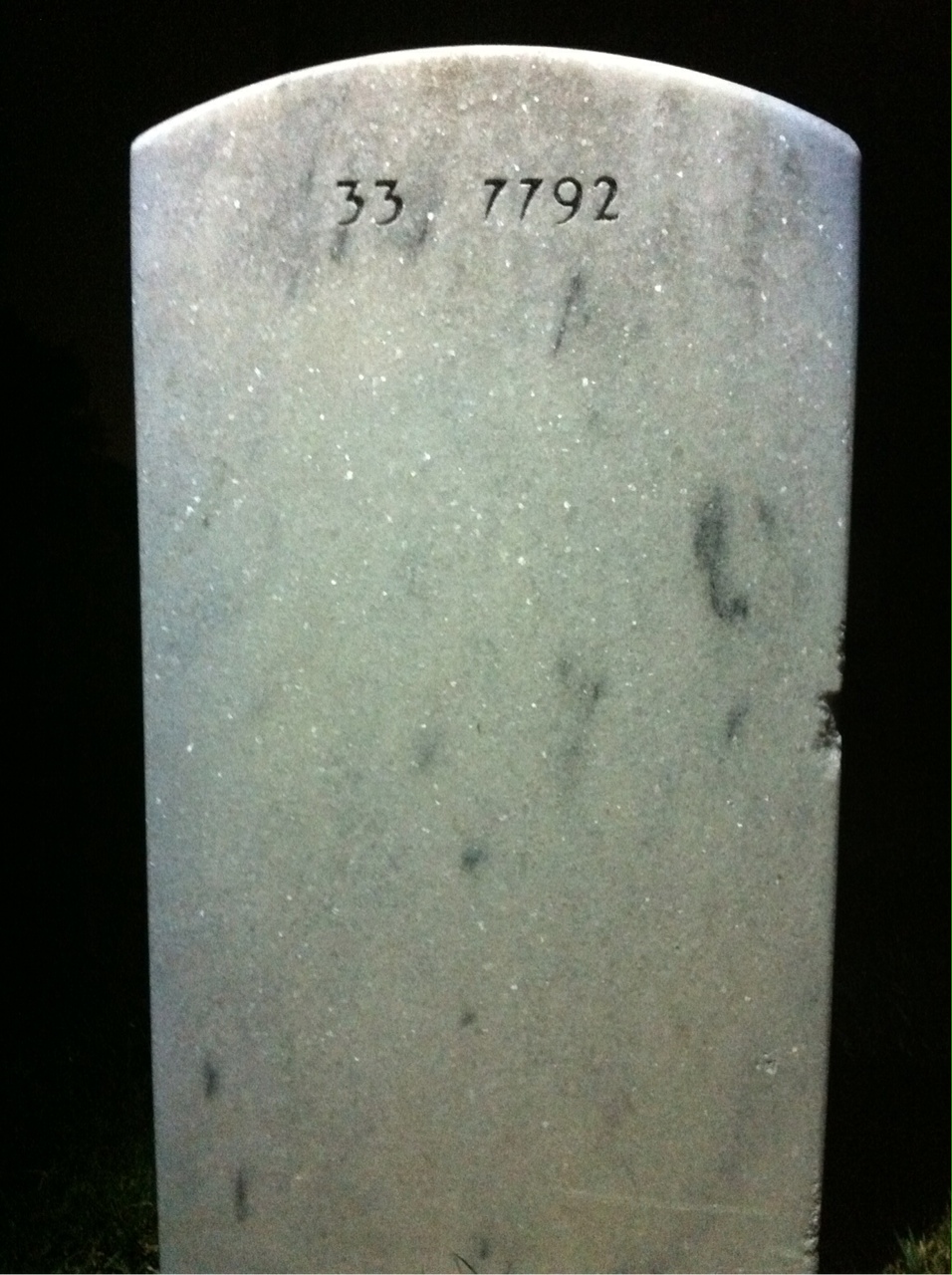 Back of headstone — Walter Benjamin Daniel