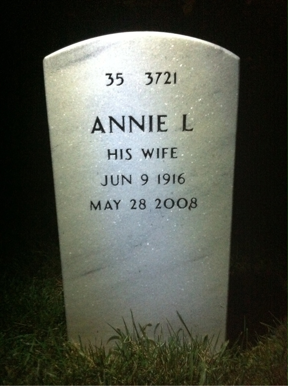 Back of headstone — George Dunn