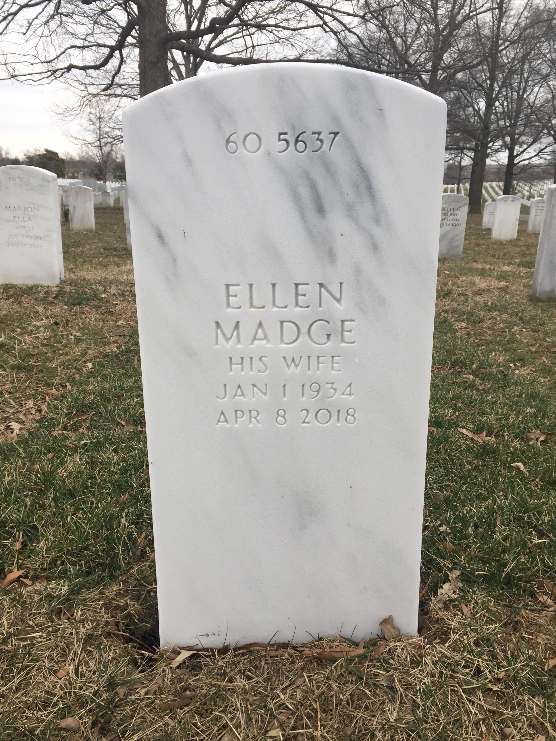 Back of headstone — Edwin Ajer