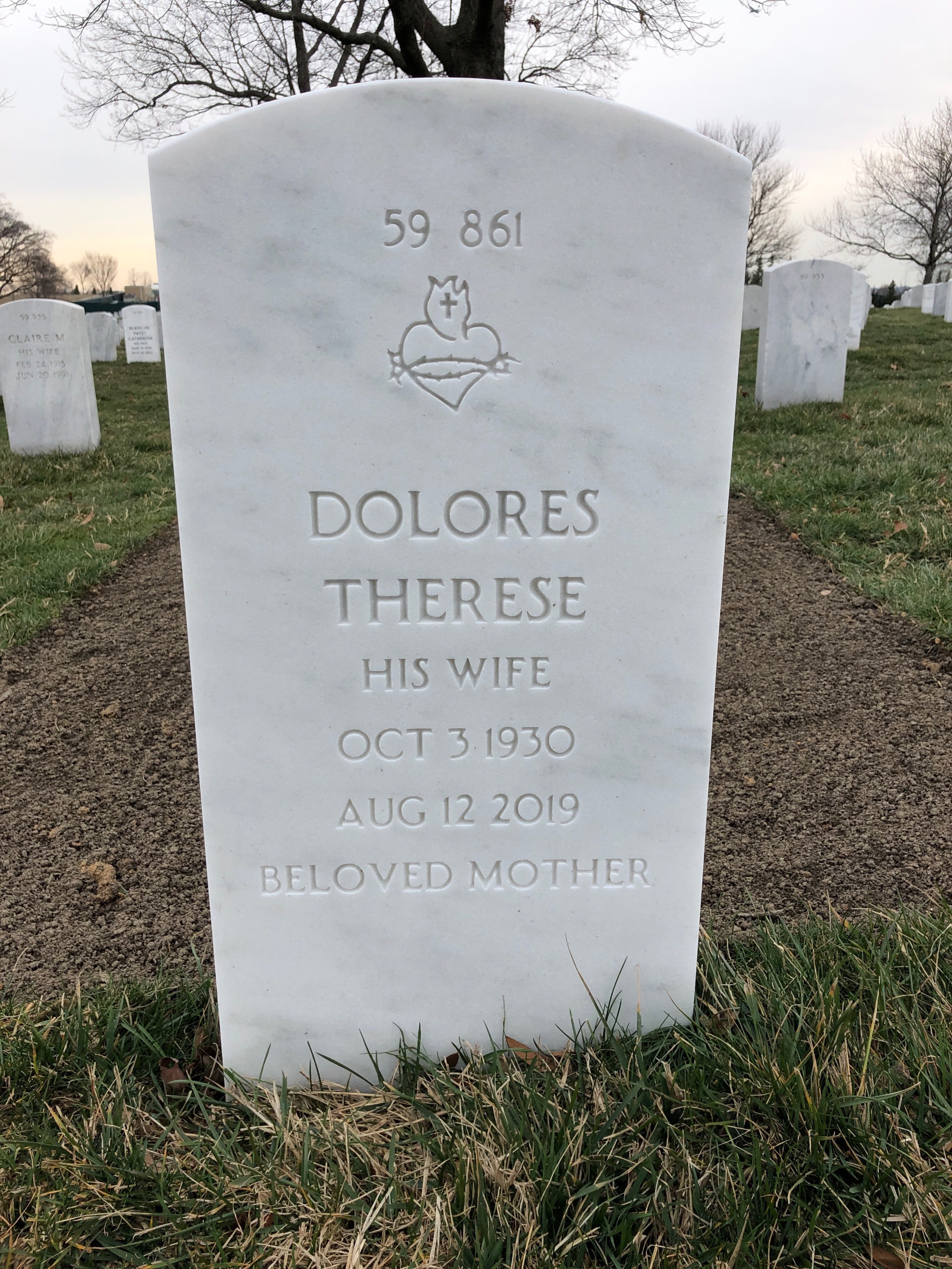 Back of headstone — Walter Phillip Huling