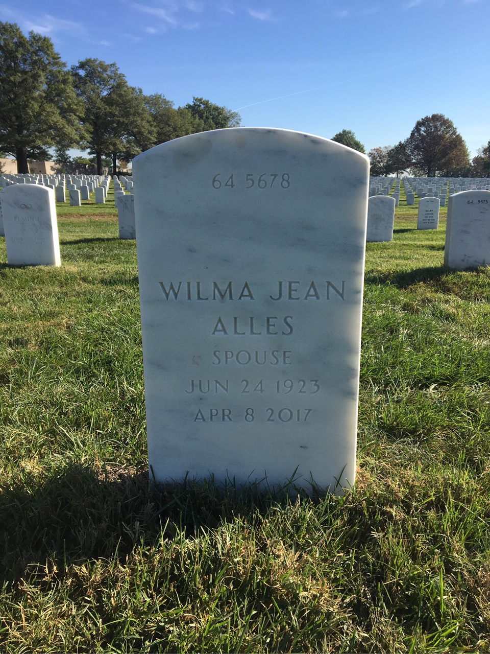 Back of headstone — George Jillson